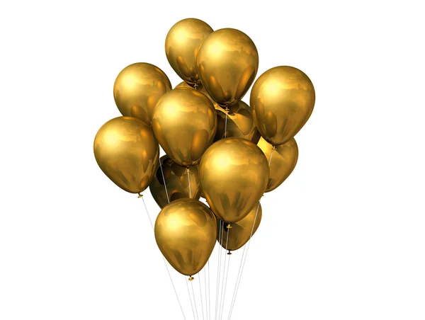 Guld ballonger isolerad på vit — Stockfoto