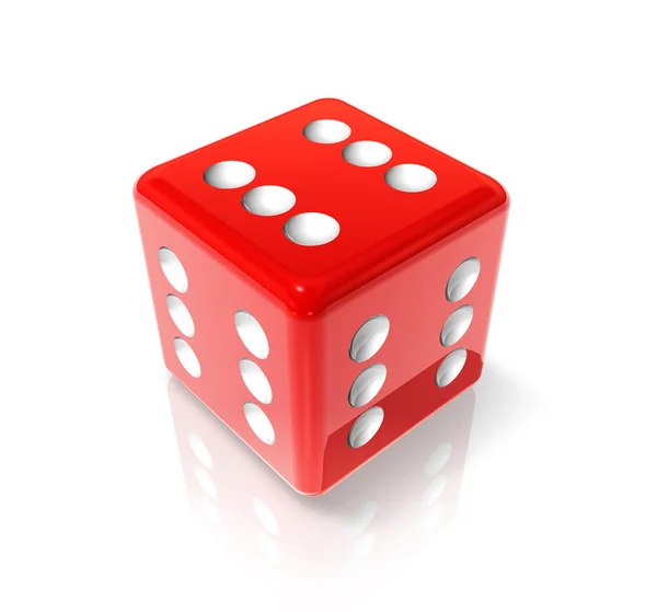 stock image Six red dice