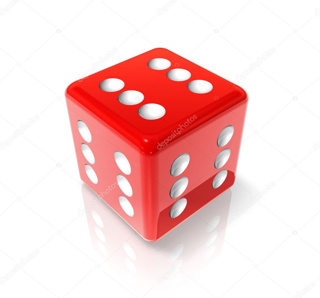 Six red dice