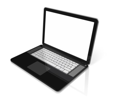 Black Laptop computer isolated on white clipart