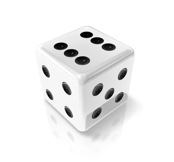 White win dice — Stock Photo, Image