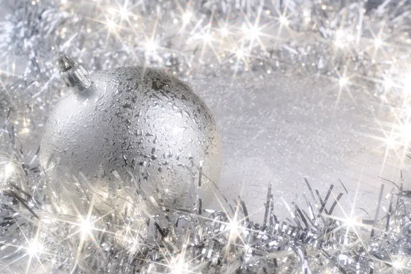 Silberne Weihnachtskarte — Stockfoto