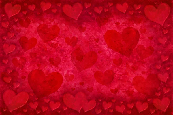 Fondo Rojo San Valentín Con Corazones —  Fotos de Stock