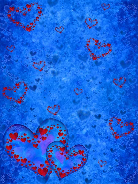 Μπλε και κόκκινες καρδιές — Φωτογραφία Αρχείου