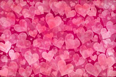 Valentine's Day background with pink hearts clipart