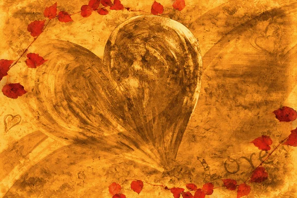 Осенняя любовная открытка — стоковое фото
