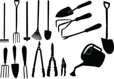 Gardener tools collection clipart