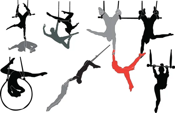 Trapeze artists collection — Stock Vector