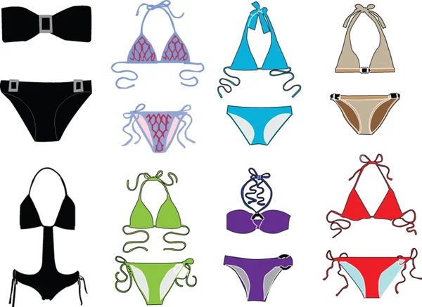 Colección de bikini — Vector de stock