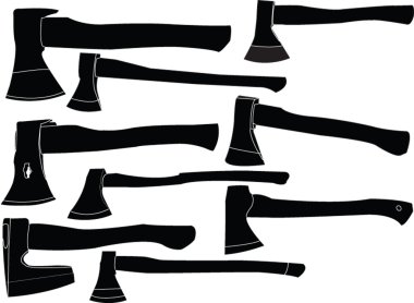 Collection of wood axe silhouette clipart