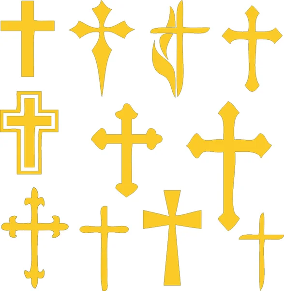 Křesťanské kříže kolekce — Stockový vektor