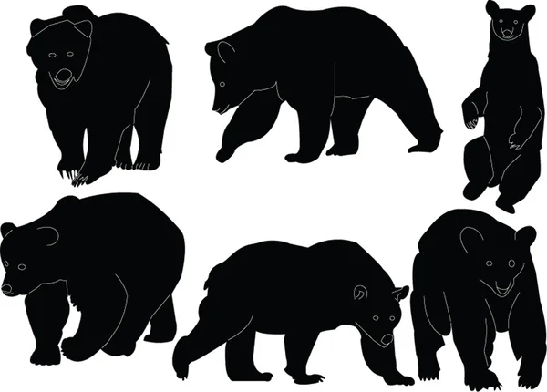 Αρκούδες συλλογή σιλουέτα — Διανυσματικό Αρχείο