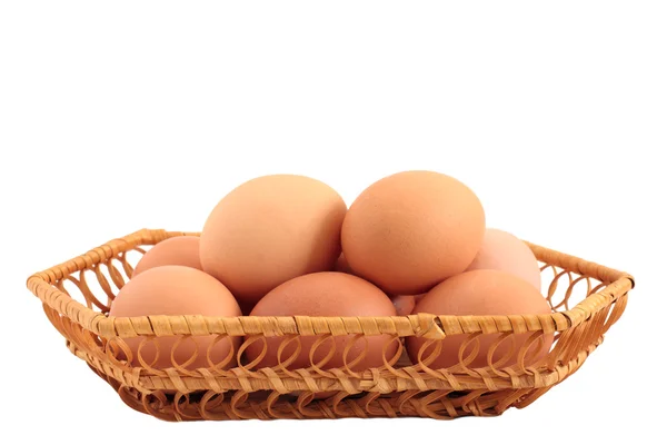 Eggs Basket White Background — Stock Photo, Image