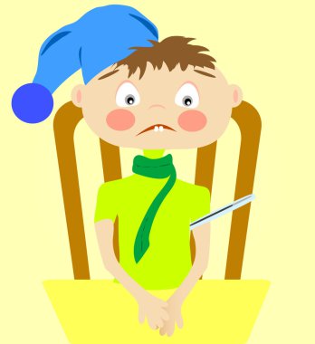 The sick boy clipart