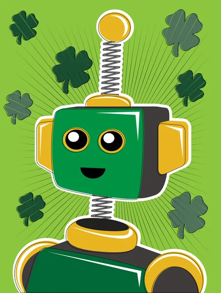Boldog Rajzfilm Stílusú Robot Mellkas Fel Szerkeszthető Vektoros Illusztráció — Stock Vector