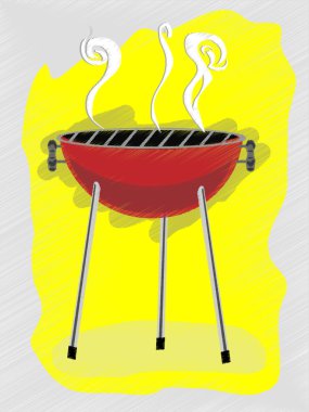 Barbecue abstract accents rough grungy sketch style editable vector illustration clipart