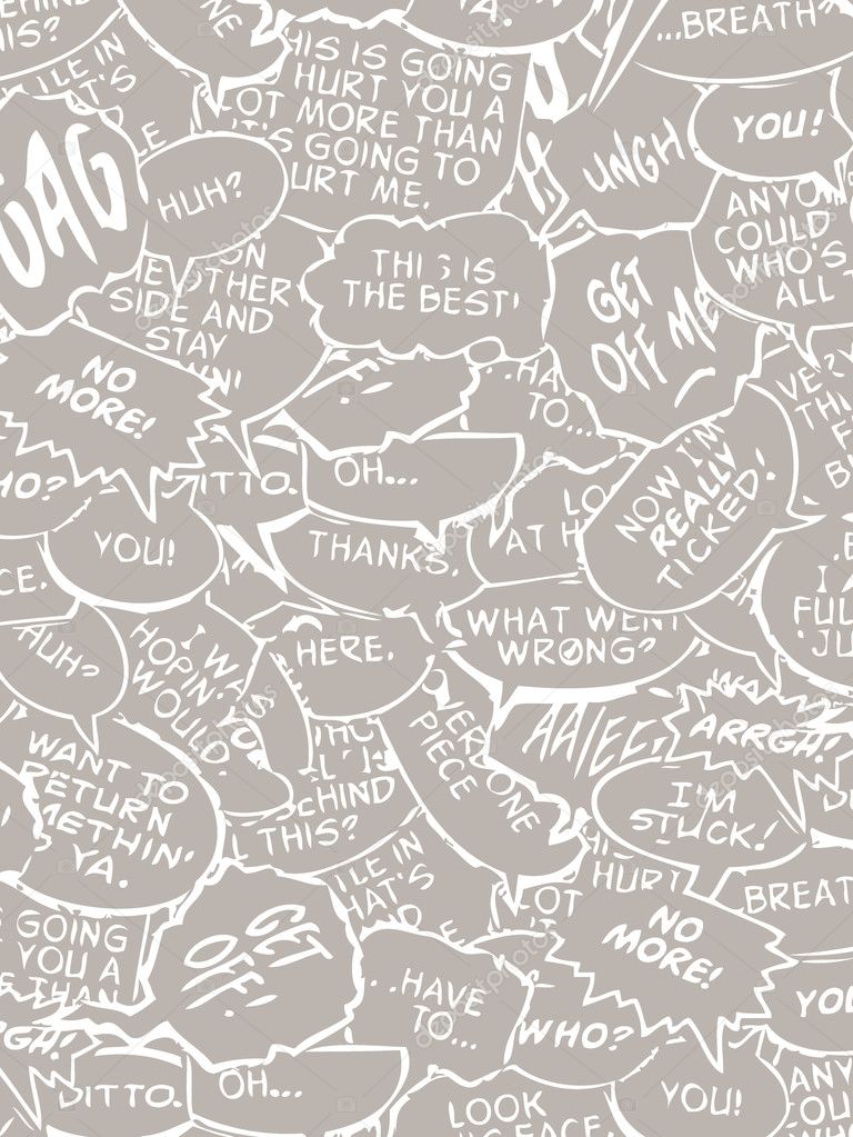 Collage of comic book dialogue bubbles vector white and black