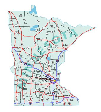 Minnesota State Interstate Map clipart