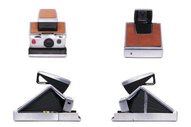 Four Views of a Vintage Instant Camera clipart