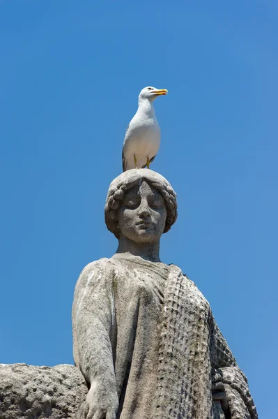 stock image Statue of the Prince's Palace in Monaco under blue sky