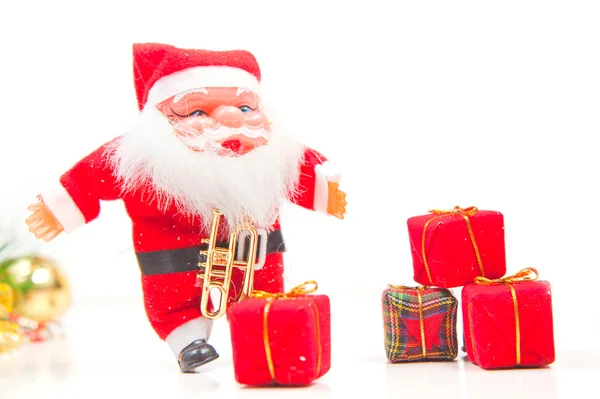 Natal saudação Santa com presentes Fotos De Bancos De Imagens