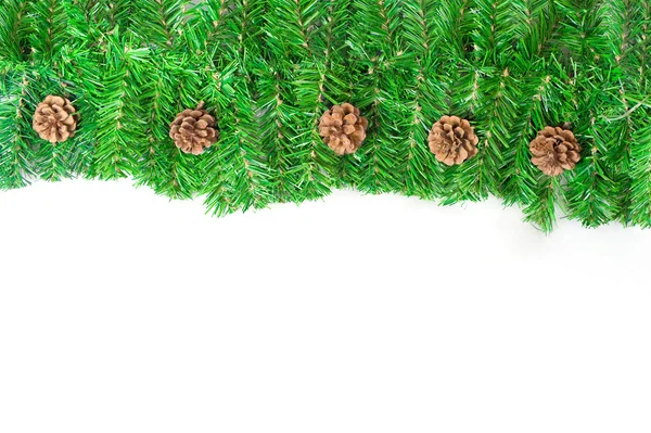 Pino ramo cornice di Natale con spazio copia — Foto Stock