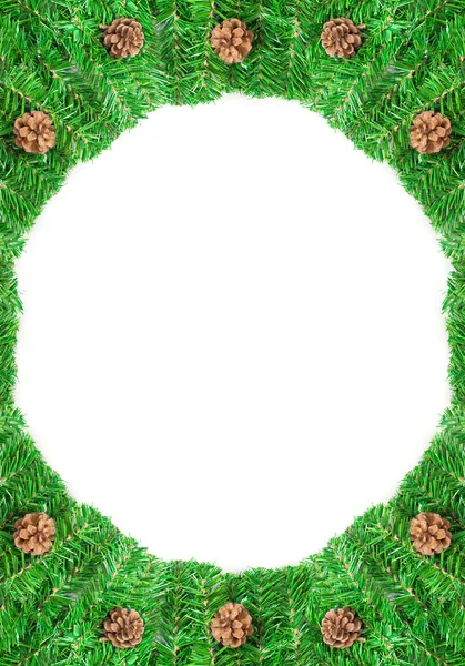 Rama de pino marco de Navidad con espacio de copia — Foto de Stock