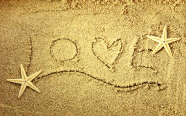 Love in the sand clipart