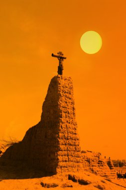 Silhouetted view at xichang ancient city. clipart