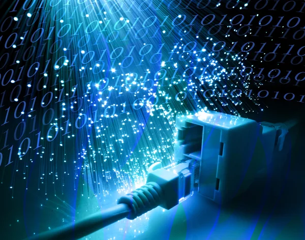 光ファイバー ネットワーク ケーブル — ストック写真