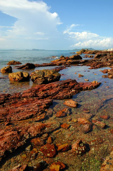 Deniz ve kayaların olduğu güzel bir sahil şeridi — Stok fotoğraf