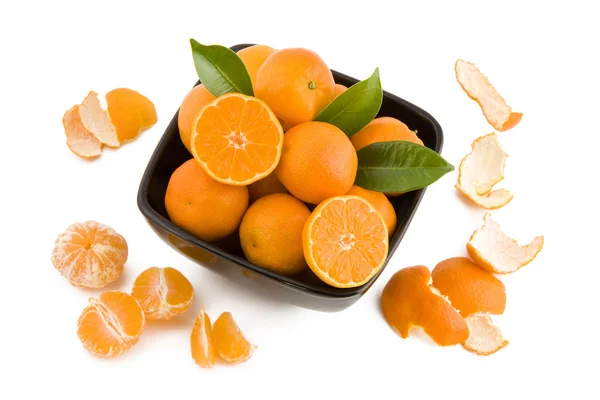 Friss mandarin, egy tál — Stock Fotó