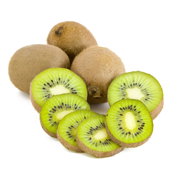 Few Brown Fresh Kiwi Fruits Slices — Stock Photo, Image