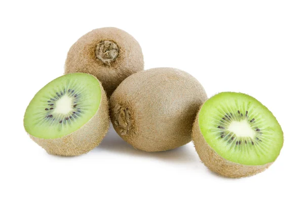 Friske Grønne Kiwifrukter Isolert Hvit – stockfoto