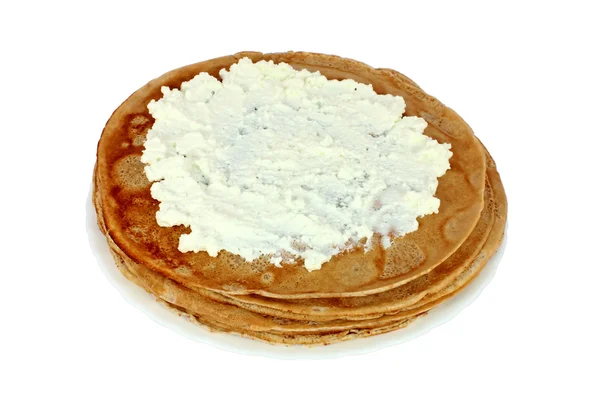 Salted pancake with cheese — Stock Photo, Image