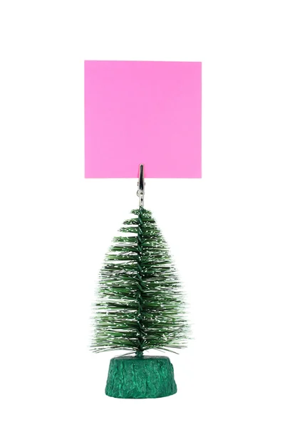 Christmas tree with blank paper — Stock Photo, Image