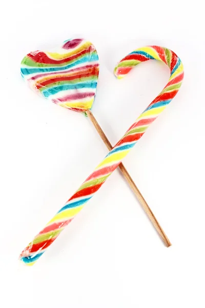 Two Colorful Lollipops Sweet Candy — Stock Photo, Image