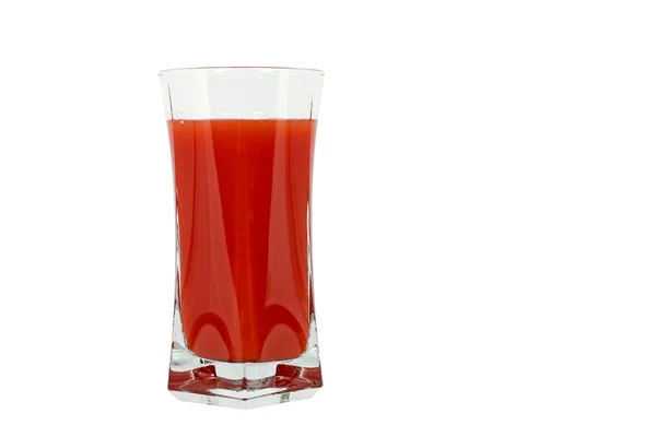 Solo Vaso Con Bebida Roja Aislado Blanco — Foto de Stock