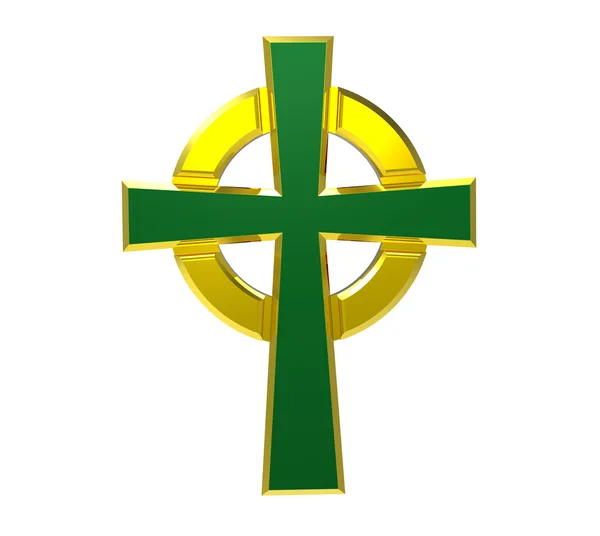 Croix Celtique Isolée Sur Rendu Blanc — Photo