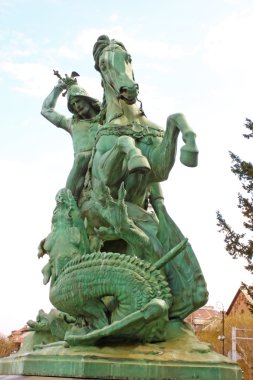 St george ejderha öldürmek heykel