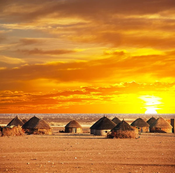 Afrykańskiej wioski — Zdjęcie stockowe
