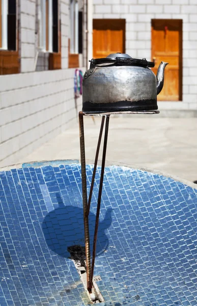 Teapot on sunny kitchen — Stock Photo, Image
