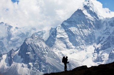 Hike in Himalaya clipart