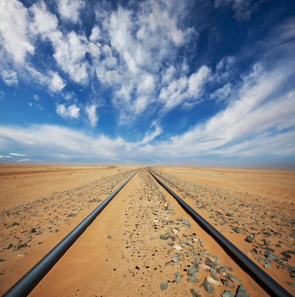 モンゴルの砂漠の鉄道 — ストック写真