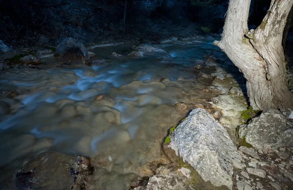 Creek w ciemności — Zdjęcie stockowe