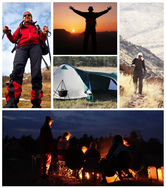 Hiking collage — Stock Photo, Image