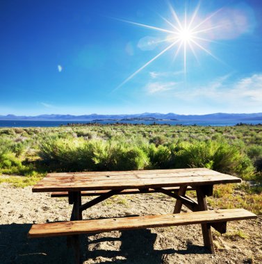 Table on Picnic place clipart