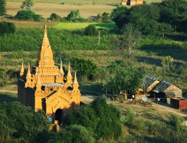 gün batımında Bagan Myanmar