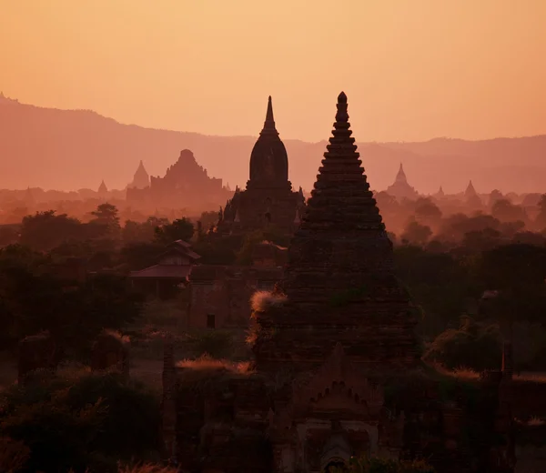 Bagan at sunset — Stock Photo, Image