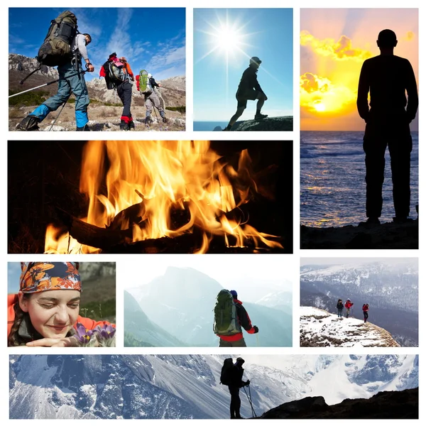 Collage escursionistico — Foto Stock